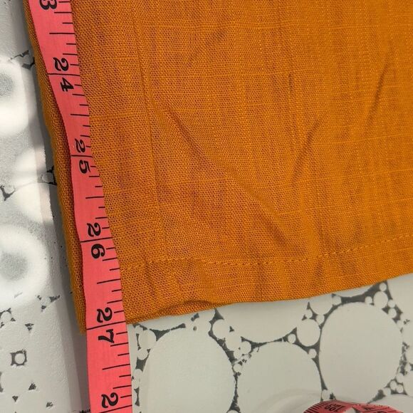 Miou Muse Linen Blend Wide Leg orange Rust Pants size Medium - Picture 11 of 13